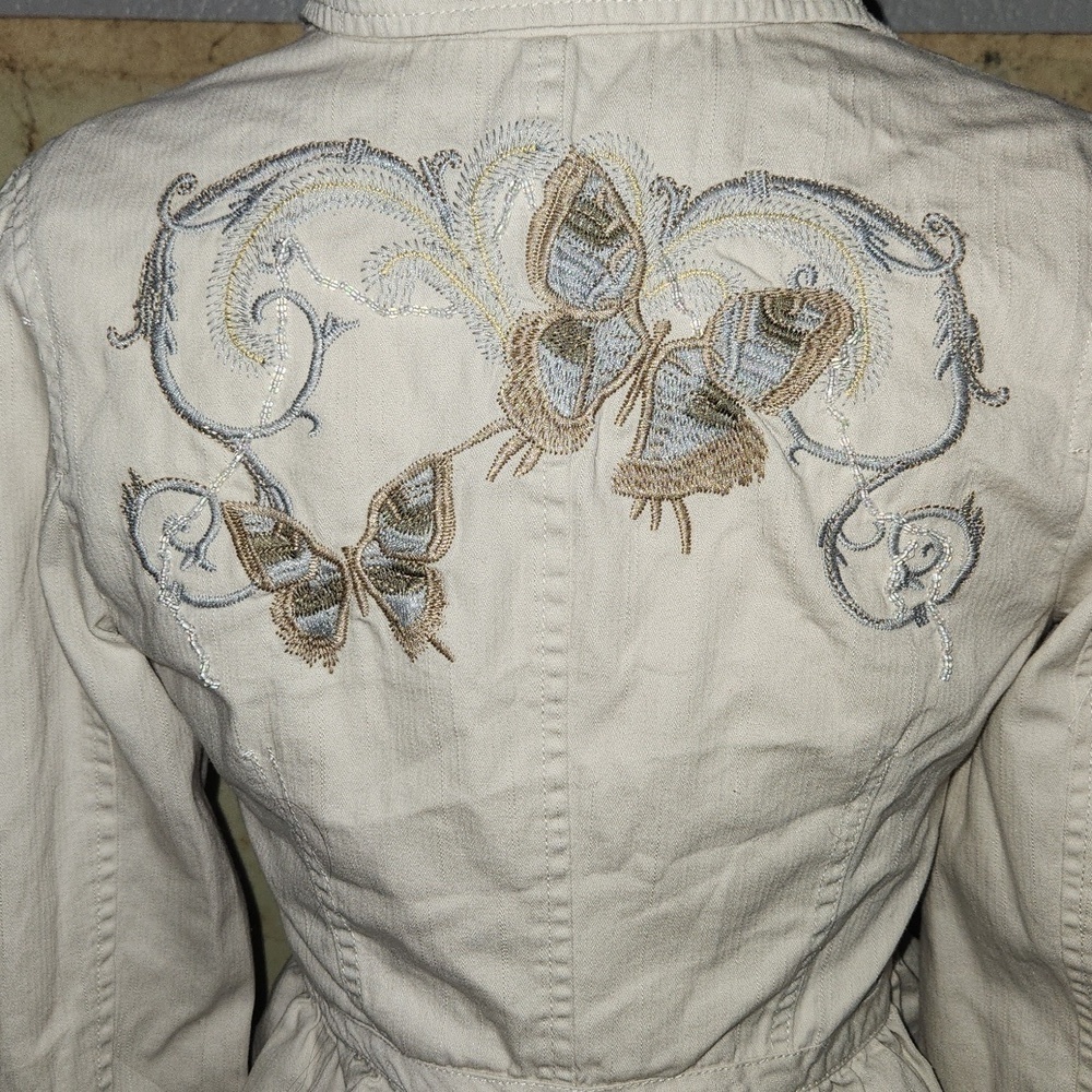 Dusky Rose Embroidered Jacket from Aziz, Size Small Bohemian Vibes - Picture 9 of 10